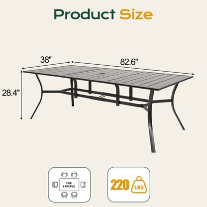 Premium 83" Rectangular Metal Patio Table for 6 – Patio Entertaining