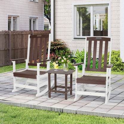 Outdoor Rocking Chair, Ergonomic HDPE Rockers with All-Weather Design