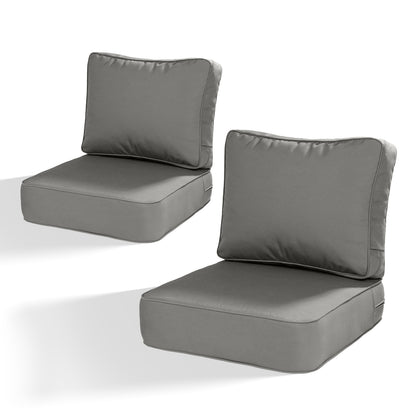 Premium Sunbrella Fabric Outdoor Patio Chair Cushions Set, Canvas Charcoal