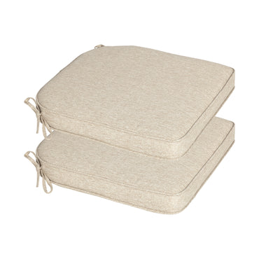 Outdoor Dining Chair Cushions Set, Patio Chair Pads with Ties, Brown