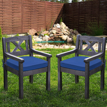 Outdoor Chair Cushion, Patio Seat Pad, Removable Cover with Hidden Zipper, Ties - Navy Blue