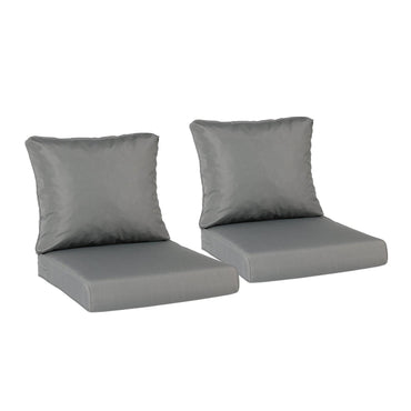 Outdoor Chair Cushions, Patio Deep Seat Cushions with Handle & Adjustable Straps - Gray