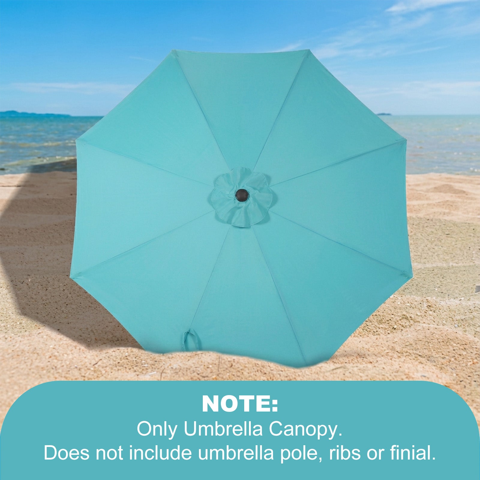 Aoodor Patio Umbrella Replacement Canopy for 10 ft 8 Ribs Table Umbrella