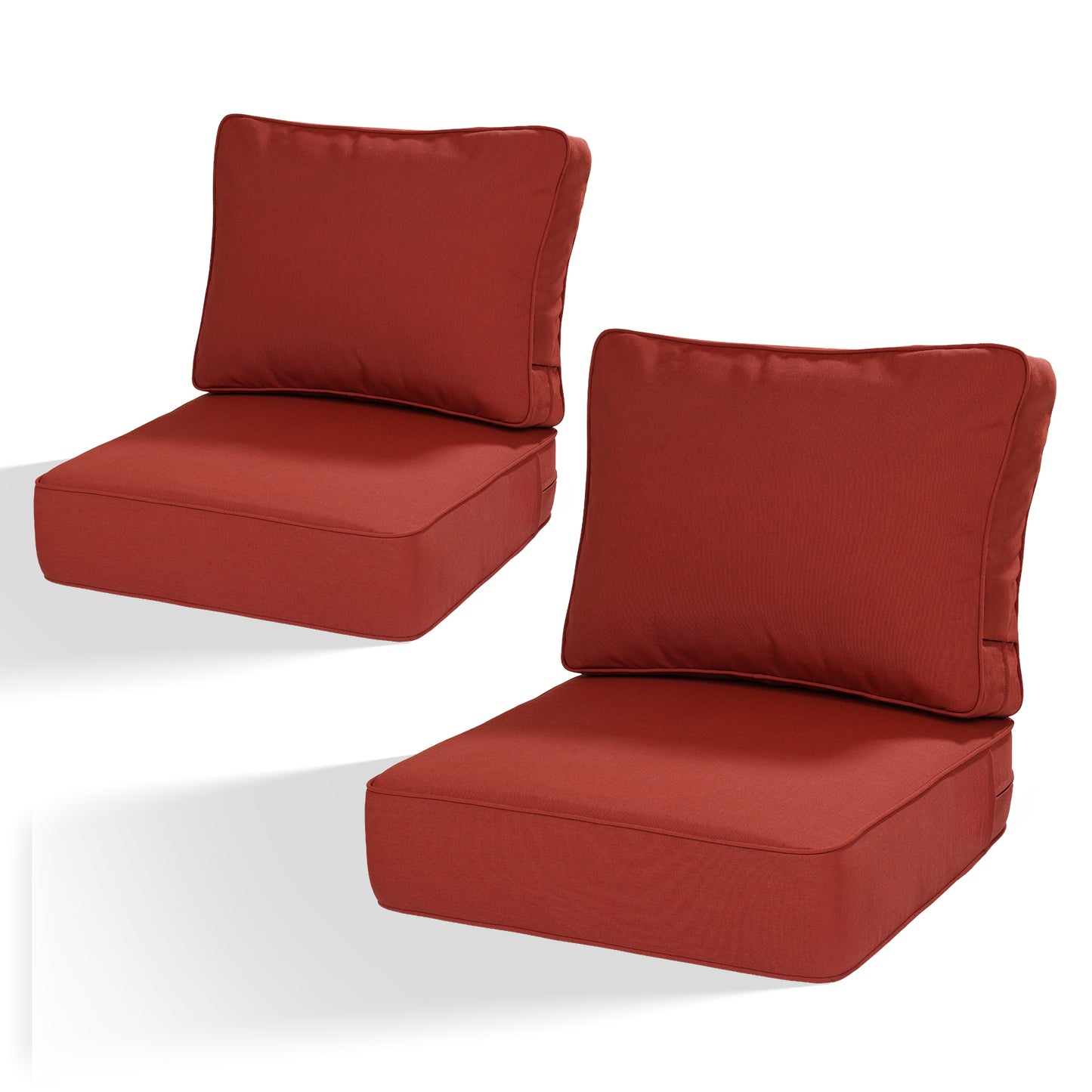 Premium Sunbrella Fabric Outdoor Patio Chair Cushions Set, Canvas Henna