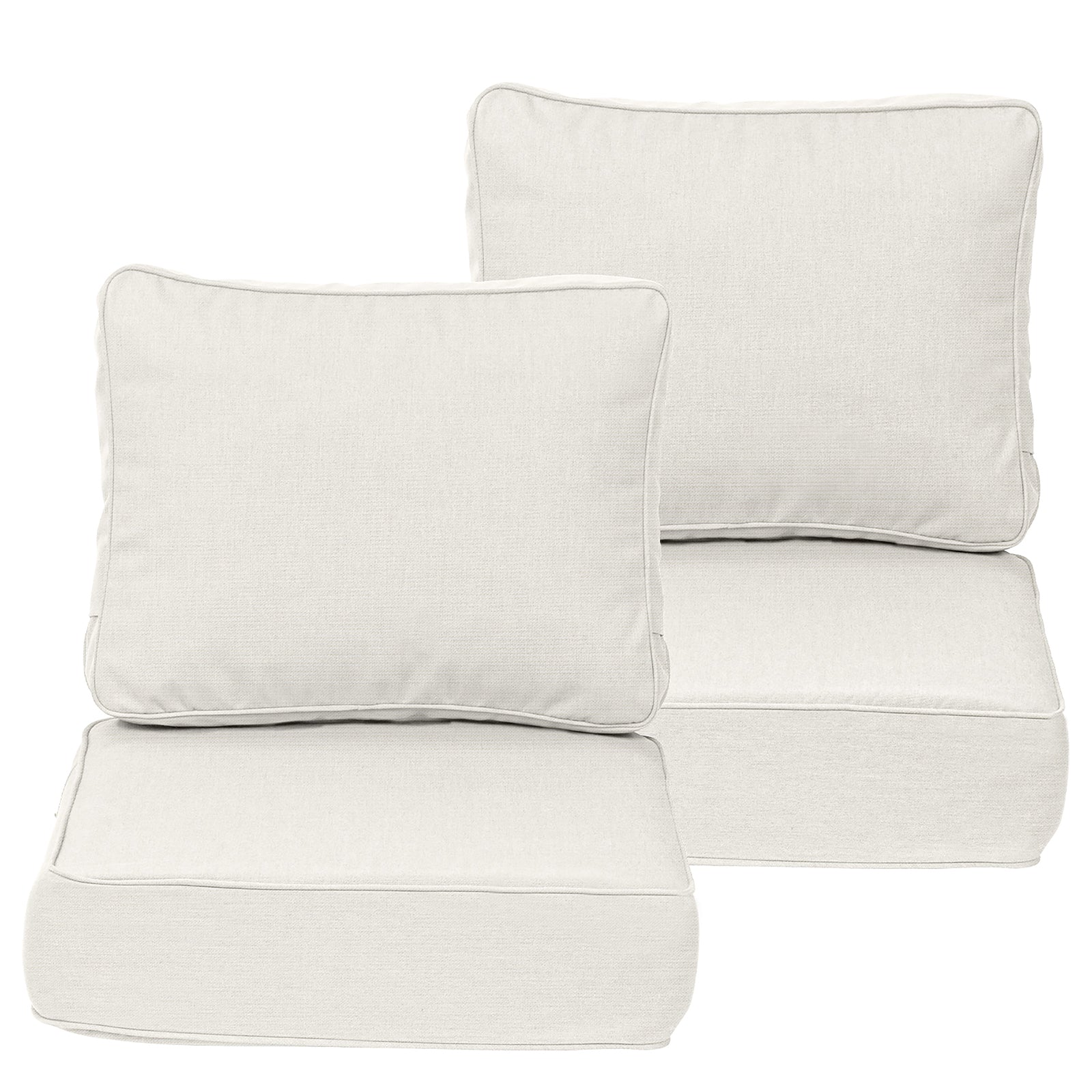 Premium Sunbrella Fabric Outdoor Patio Chair Cushions Set, Spectrum Eggshell - Aoodor 