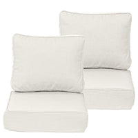 Premium Sunbrella Fabric Outdoor Patio Chair Cushions Set, Spectrum Eggshell - Aoodor 