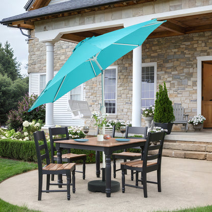 9 ft. Outdoor Patio Market Umbrella with 8 Sturdy Ribs, Push Button Tilt and Crank