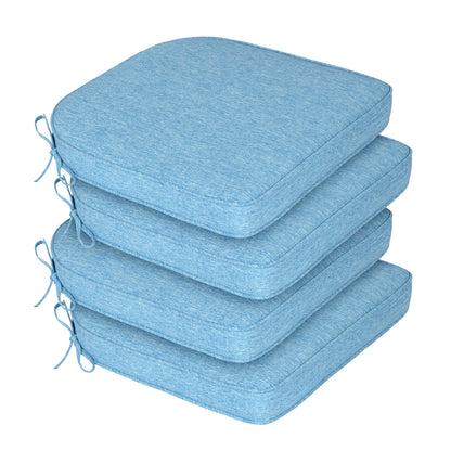 Outdoor Dining Chair Cushions Set, Patio Chair Pads, Lake Blue