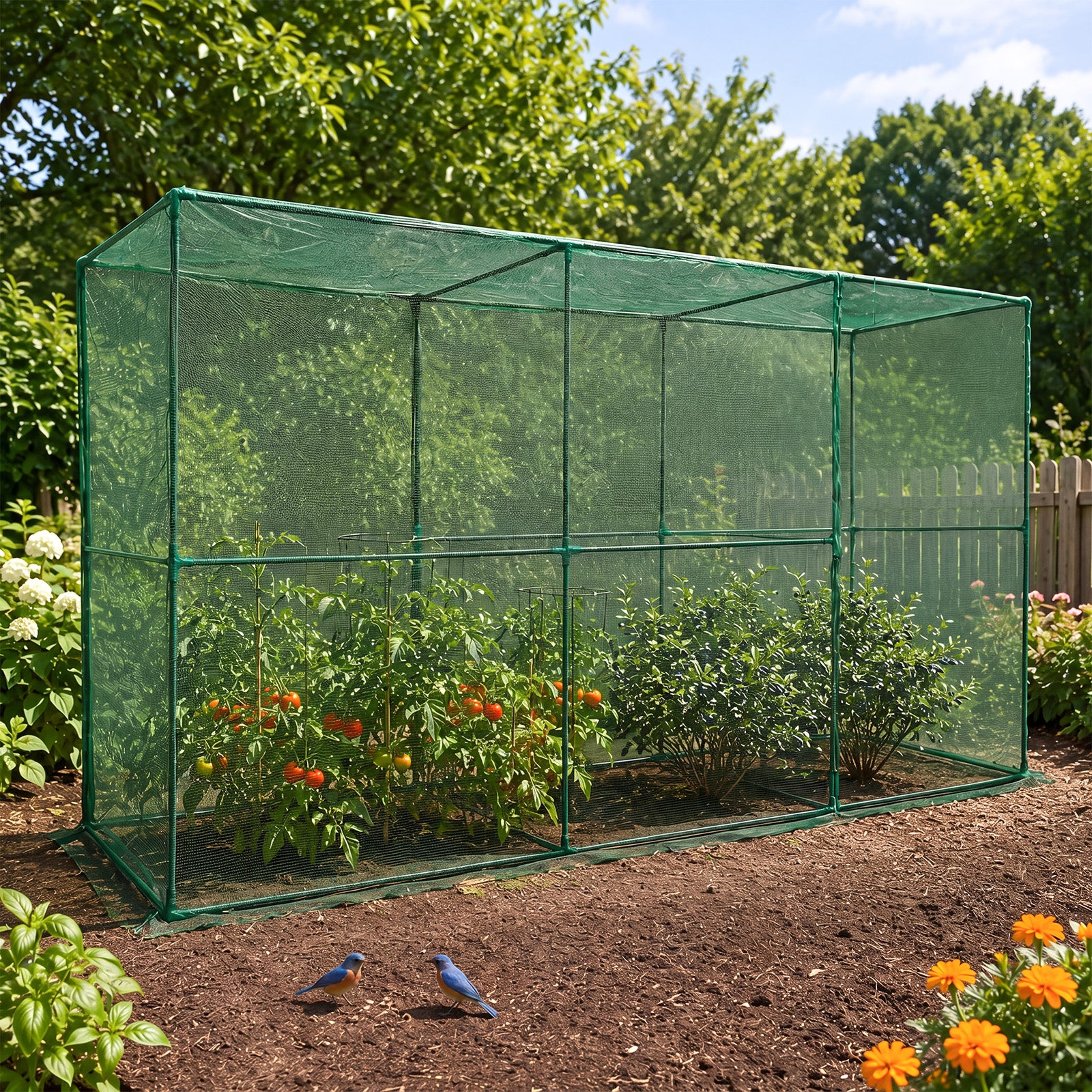 LAST CROPS ケースグリーン 12x4x6 ft Crop Cage Tent - Plant Protection with Zipper Doors