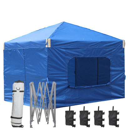 10x10/12x12 ft. Pop Up Canopy Tent with Curtain and Roller Bag