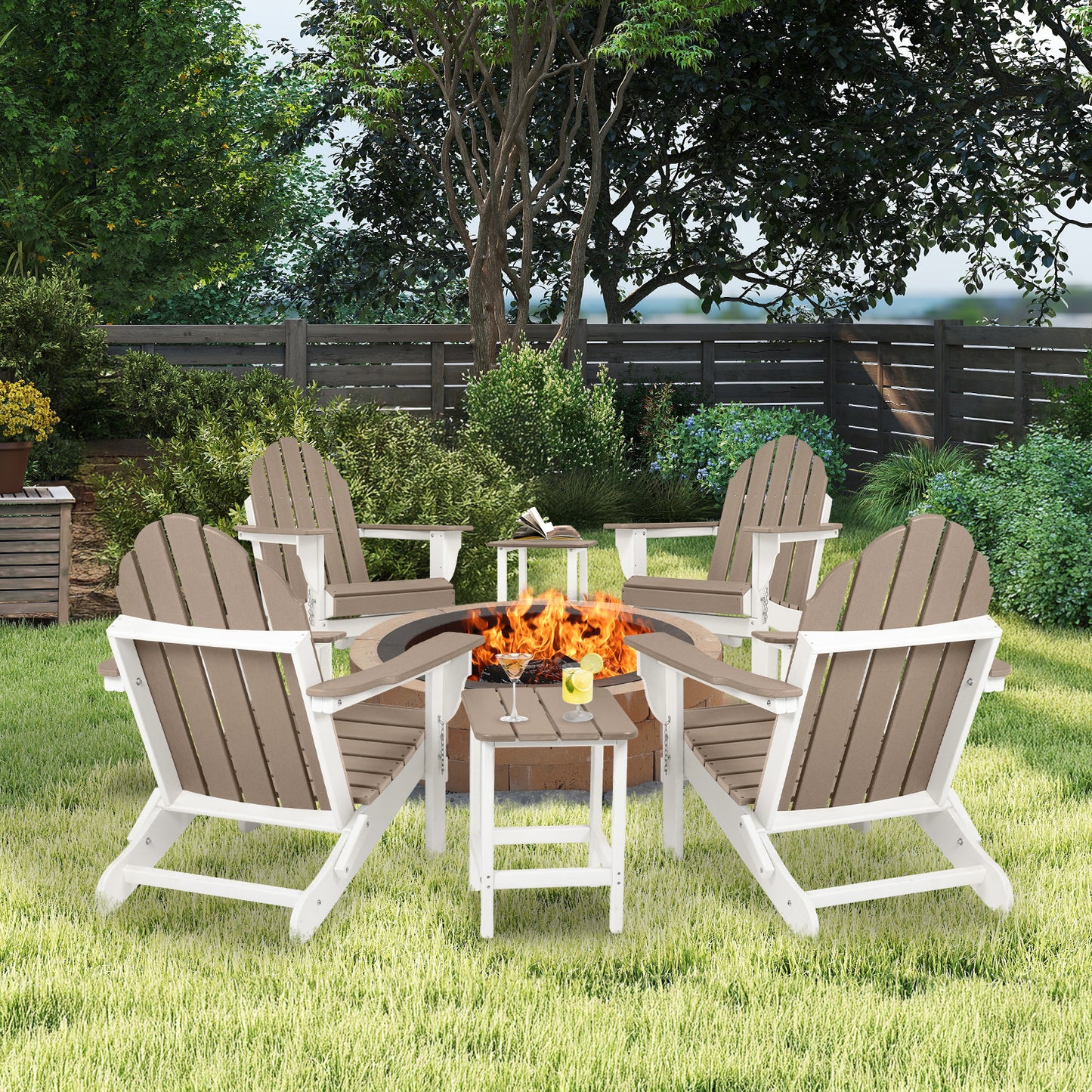 32(L)x22(W)x37(H) inch Folding Adirondack Chair Aoodor 