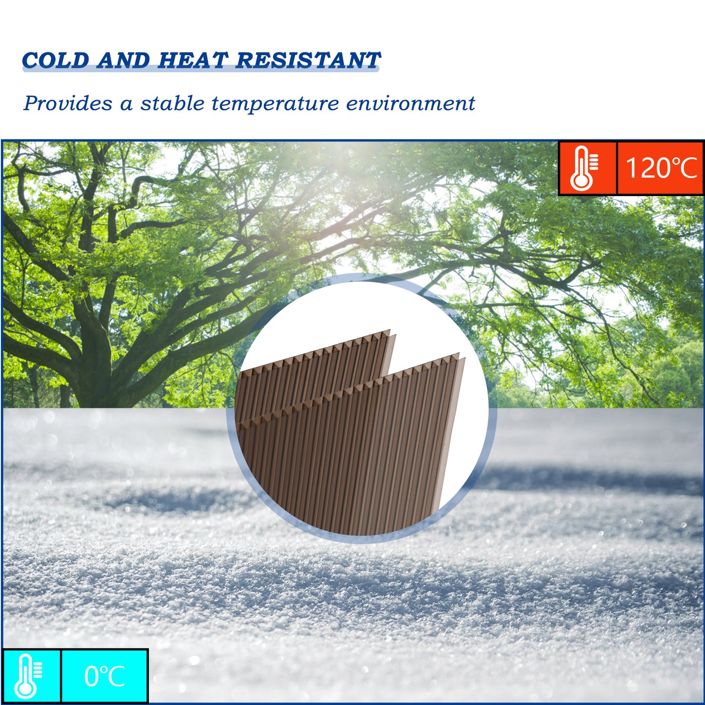 6 Pieces Polycarbonate Gazebo Proof Brown Panels