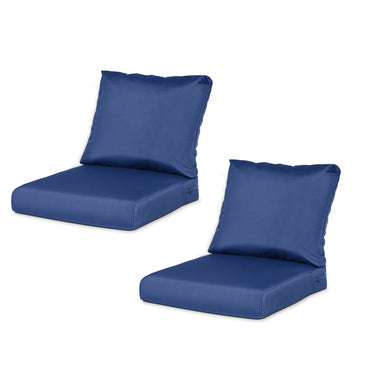 Outdoor Chair Cushions, Patio Deep Seat Cushions with Handle & Adjustable Straps - Navy Blue