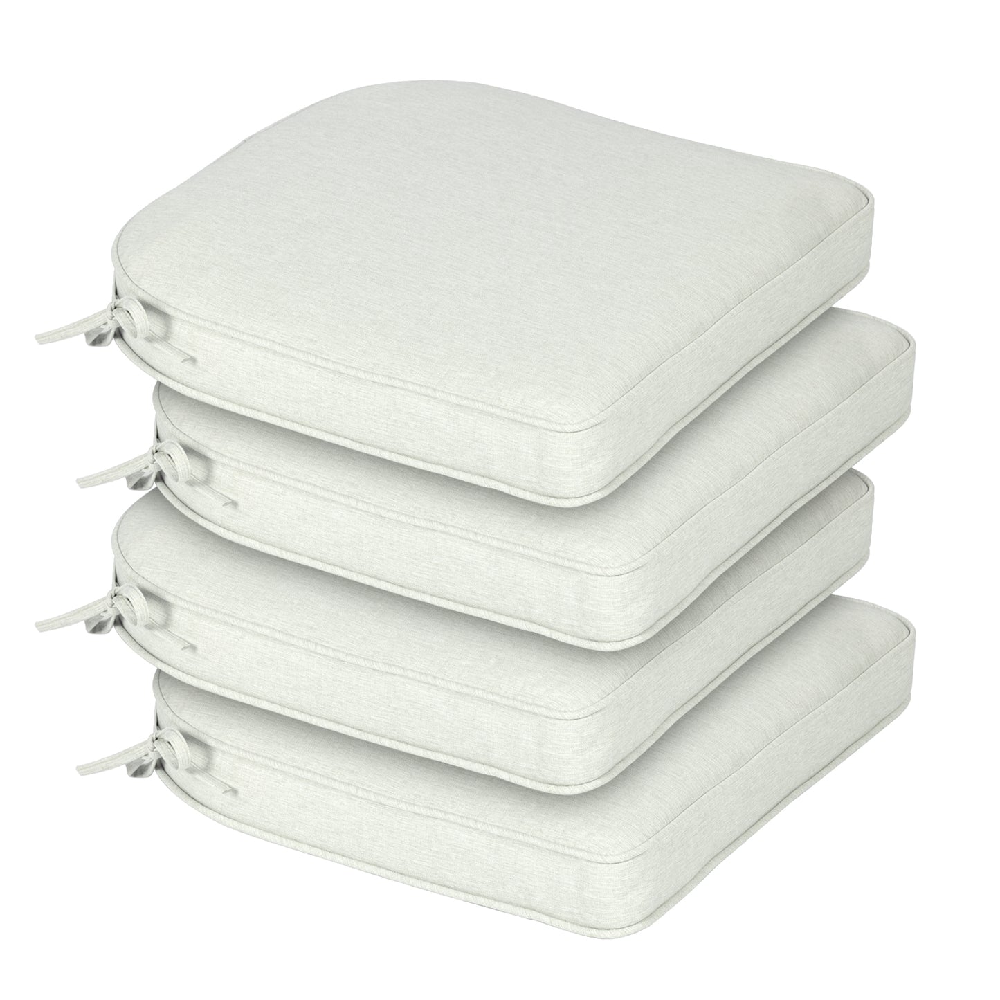 Outdoor Dining Chair Cushions Set, Patio Chair Pads with Ties, Light Gray