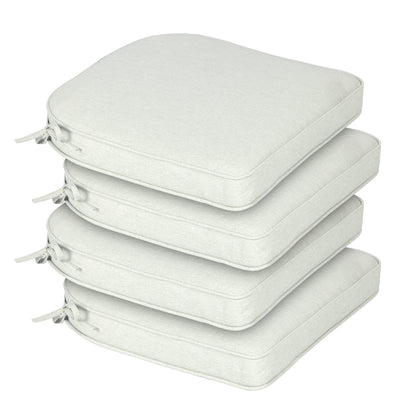 Outdoor Dining Chair Cushions Set, Patio Chair Pads with Ties, Light Gray