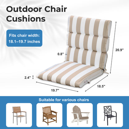 39x20x2.4 inch Outdoor Chair Cushions, Beige Stripe