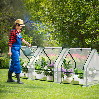 Mini Greenhouse with Zipper Doors, Water Resistant & UV Protected, Transparent - Aoodor 