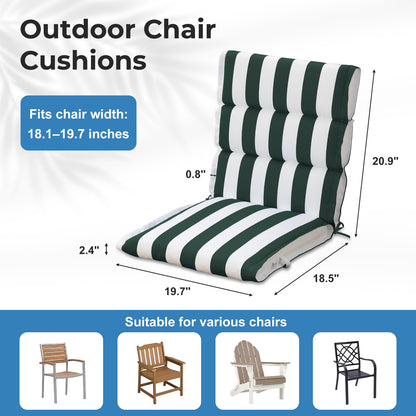 39x20x2.4 inch Outdoor Chair Cushions, Green Stripe