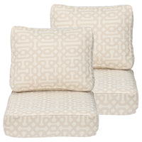 Premium Sunbrella Outdoor Patio Chair Cushions Set, Beige, Set of 2 Aoodor 
