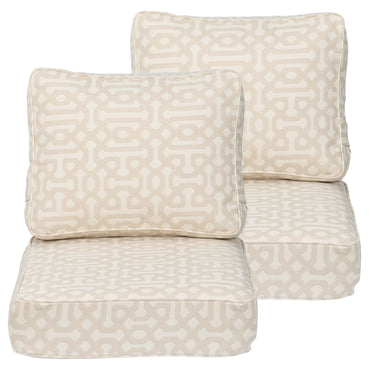 Premium Sunbrella Outdoor Patio Chair Cushions Set, Beige, Set of 2