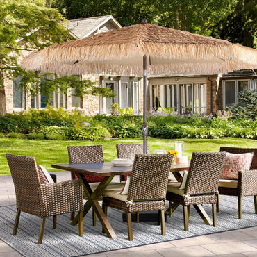 Patio Umbrella Thatched Outdoor Umbrella (No Base)