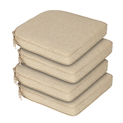 Outdoor Dining Chair Cushions Set, Patio Chair Pads with Ties, Brown