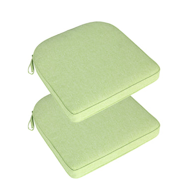 Outdoor Dining Chair Cushions Set, Patio Chair Pads with Ties, Green