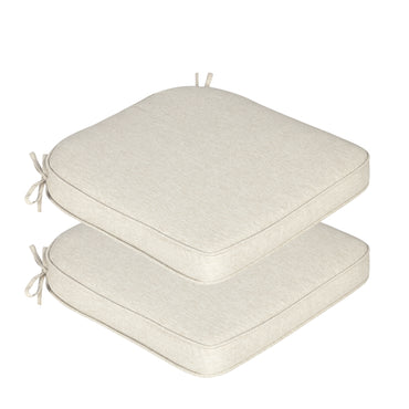 Outdoor Dining Chair Cushions Set, Patio Chair Pads with Ties, Khaki