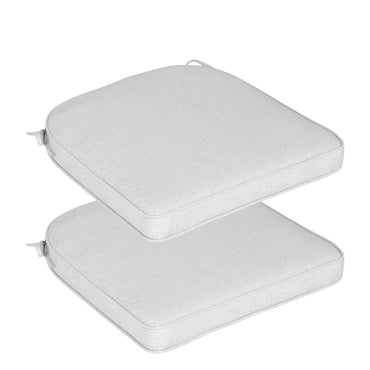 Outdoor Dining Chair Cushions Set, Patio Chair Pads with Ties, Light Gray