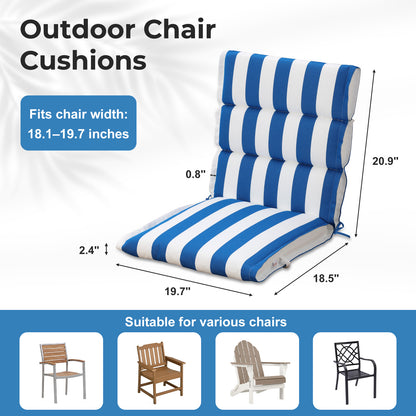 39x20x2.4 inch Outdoor Chair Cushions, Blue Stripe