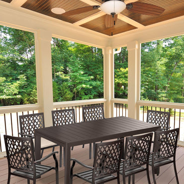 2-Piece Set Outdoor Patio Metal Dining Chairs with Seat Cushions