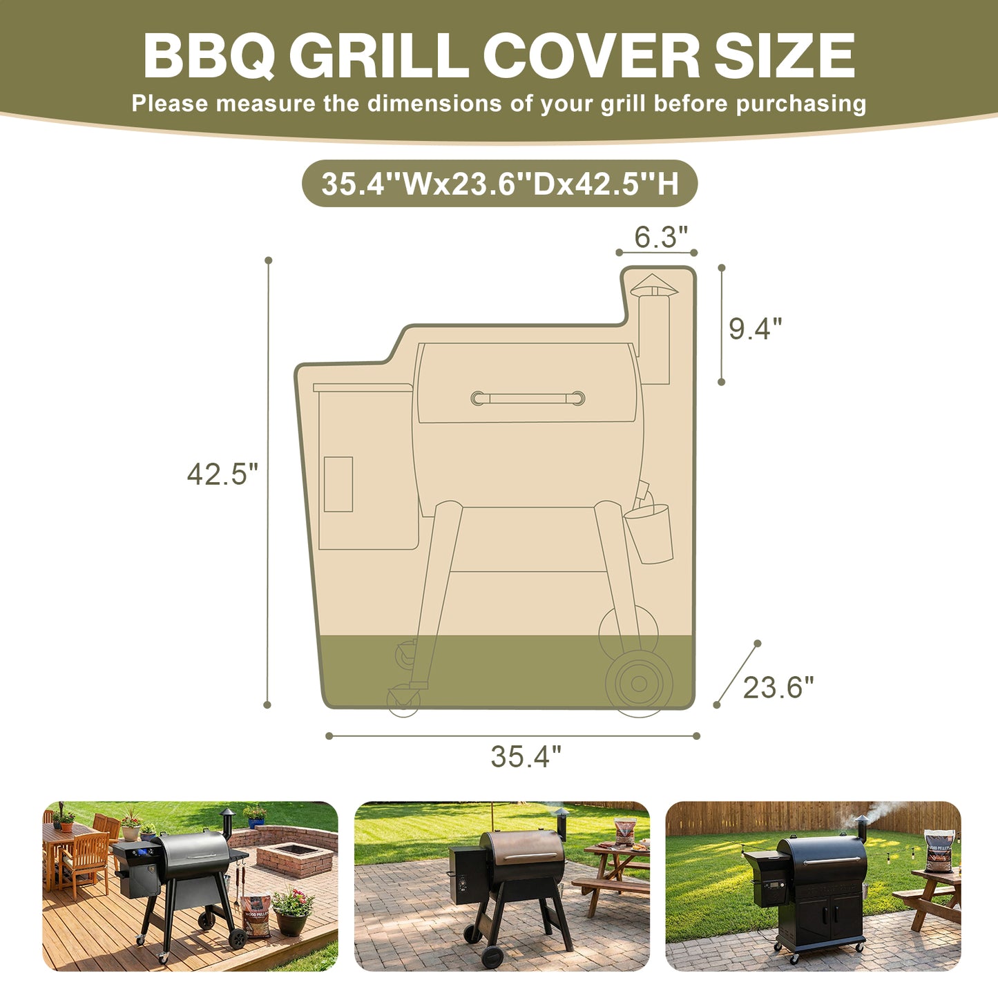 Outdoor BBQ Pellet Smoker Grill Cover