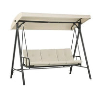 3-Person Outdoor Patio Swing Chair with Adjustable Canopy Furniture Aoodor