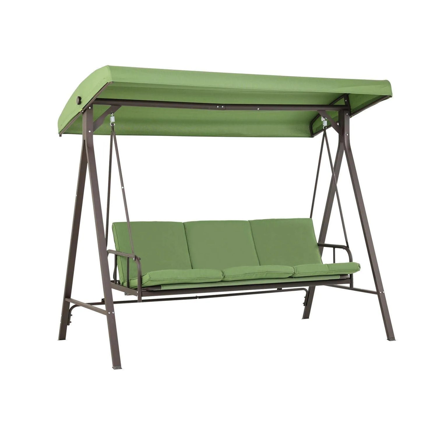 3-Person Outdoor Patio Swing Chair with Adjustable Canopy Furniture Aoodor