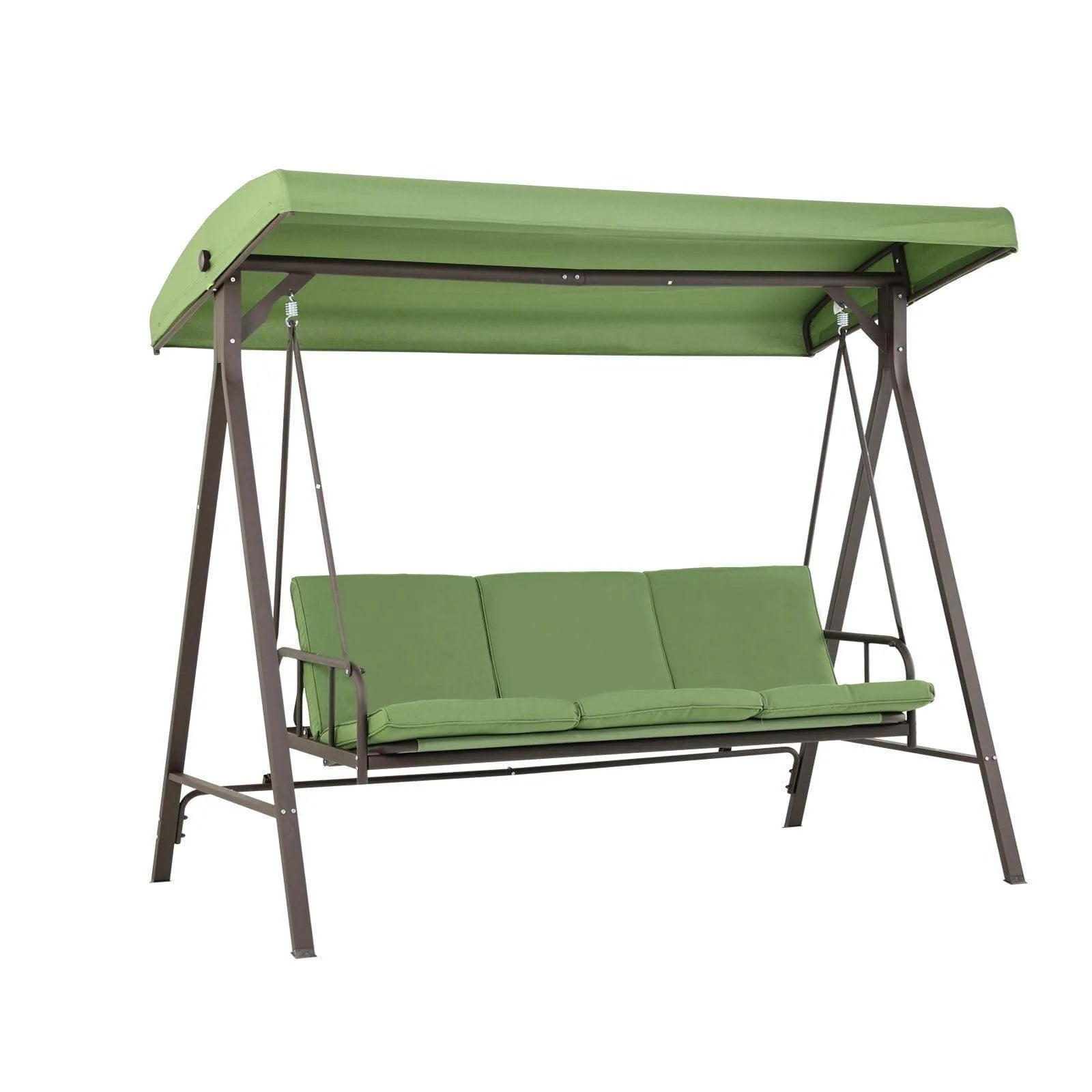 3-Person Outdoor Patio Swing Chair with Adjustable Canopy Furniture Aoodor