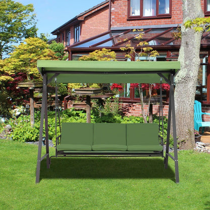 3-Person Outdoor Patio Swing Chair with Adjustable Canopy Furniture Aoodor