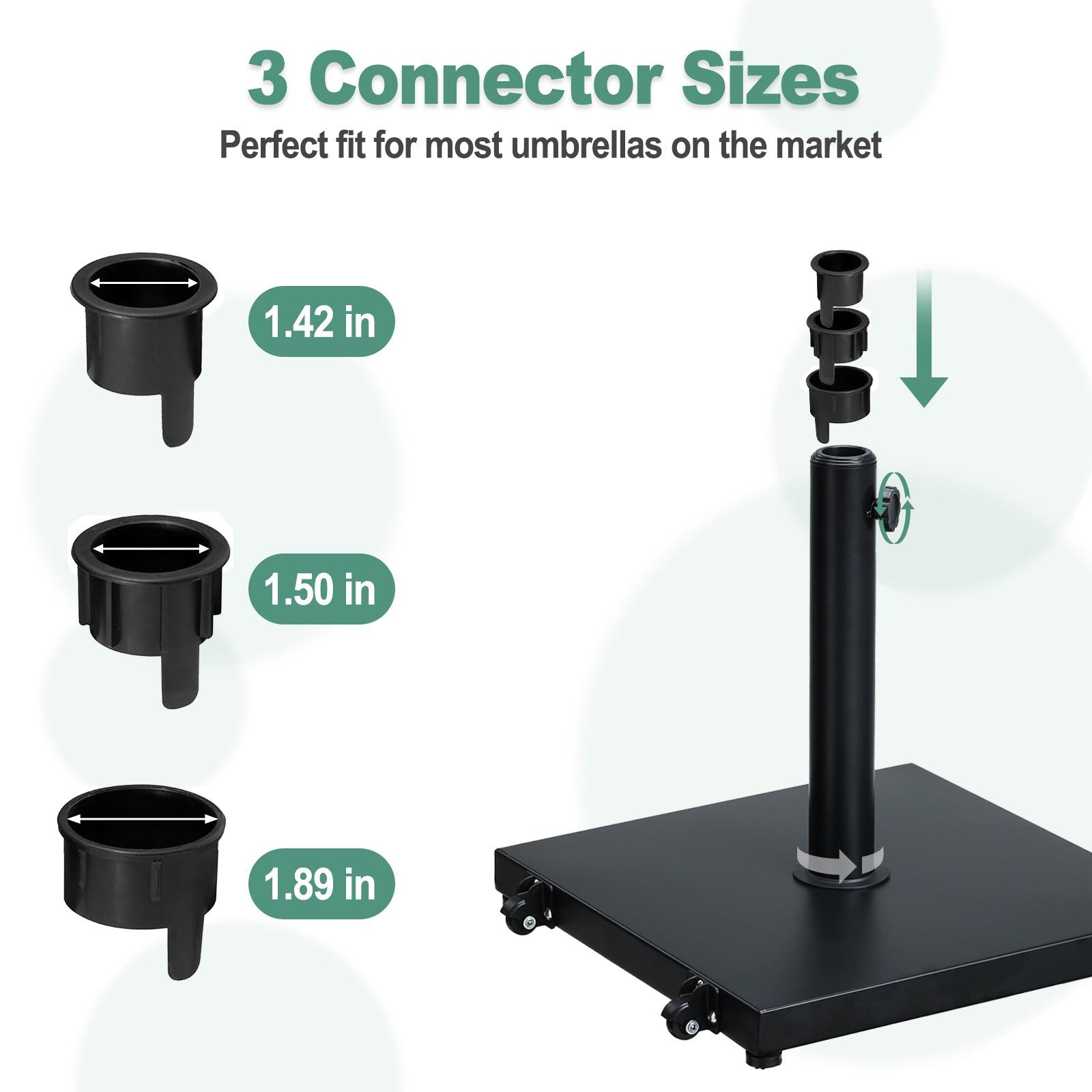 3 patio umbrella pole Aoodor 39 lb Heavy Duty Patio Umbrella Base with wheels