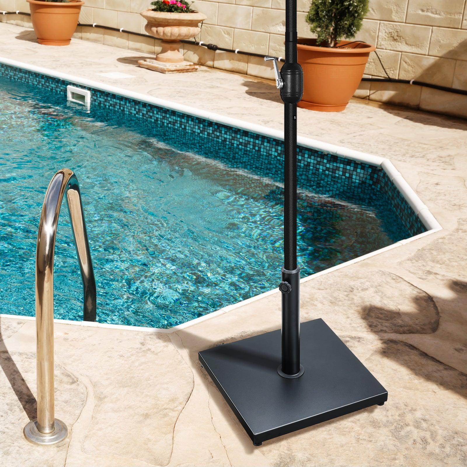 costco outdoor patio umbrella stands Aoodor 39 lb Heavy Duty Patio Umbrella Base with wheels