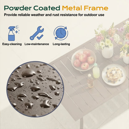 Premium 83" Rectangular Metal Patio Table for 6 – Patio Entertaining