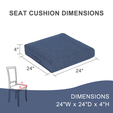 Outdoor Chair Cushions Set of 2 with Handle and Ties, Water Resistant Patio Seat Pads, Navy Blue Aoodor 