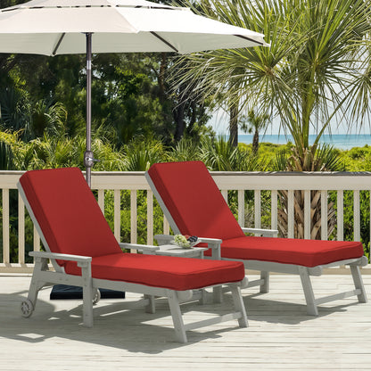 72x21x3 inch Patio Chaise Lounger Cushions Set of 2 - Wine Red