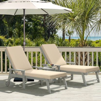 72x21x3 inch Patio Chaise Lounger Cushions Set of 2 - Brown