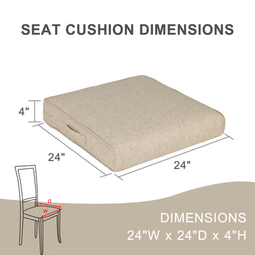 Outdoor Chair Cushions Set of 2 with Handle and Ties, Water Resistant Patio Seat Pads, Brown Aoodor 