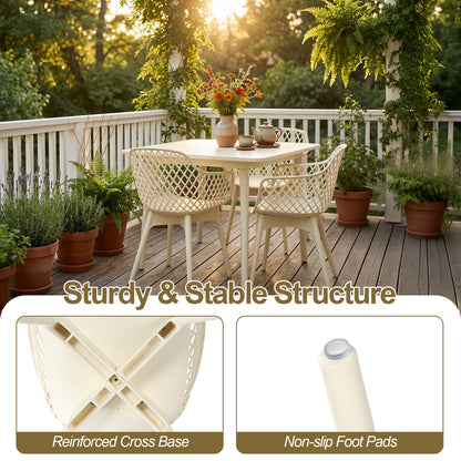 Modern Dining Chairs Set, Weather-Resistant Plastic Cafe Chairs