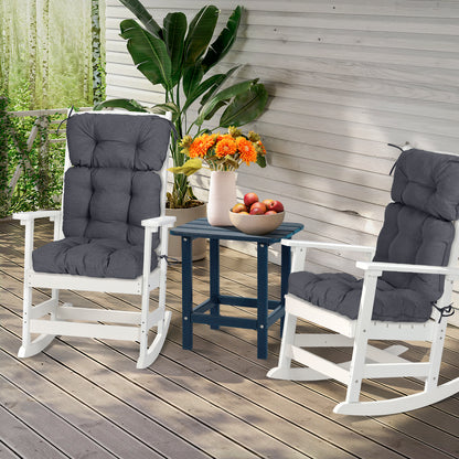 Tufted Outdoor High Back Chair Cushions Patio Replacement Cushion, Dark Gray