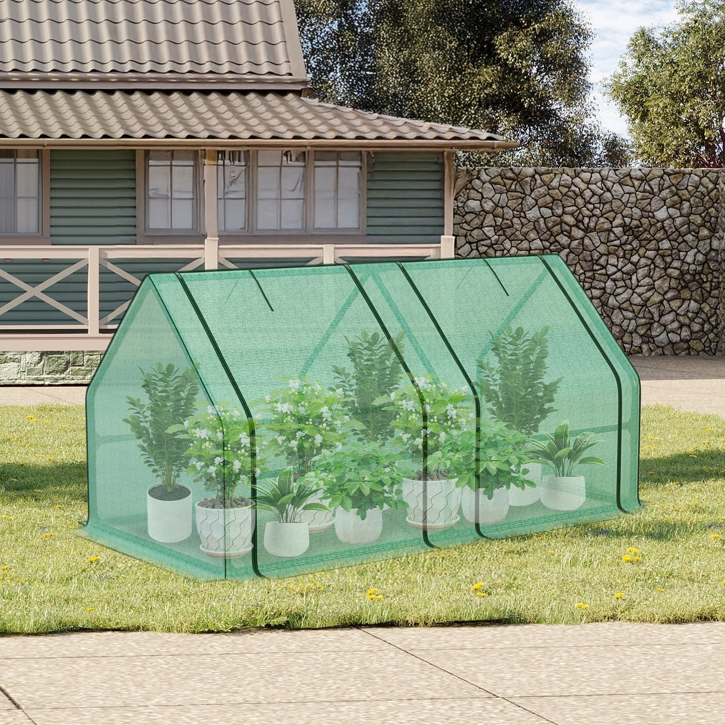 6x3x3 ft. Mini Greenhouse with 2 Zipper Doors, Water Resistant UV Protected