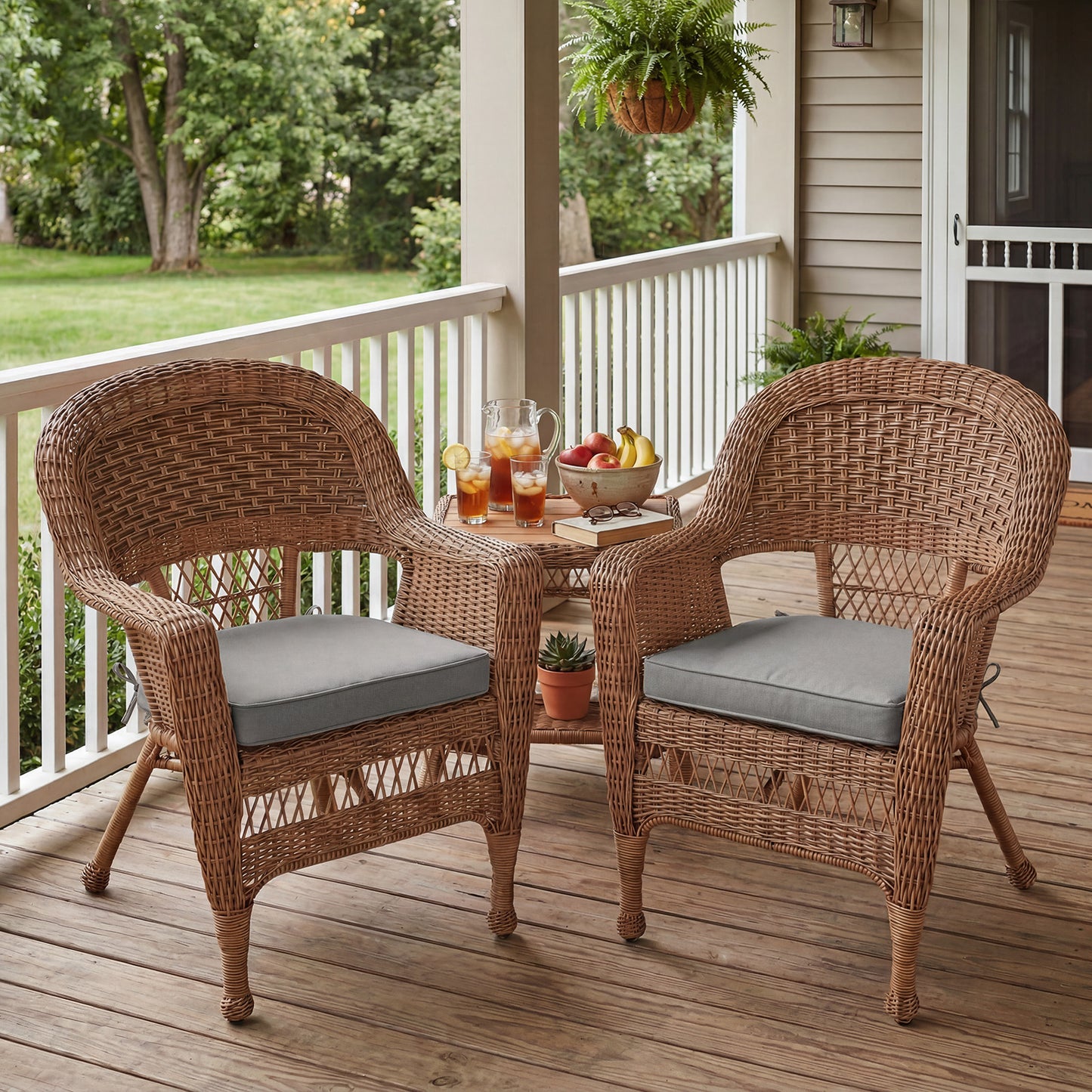 Outdoor Dining Chair Cushions Set, Patio Seat Pads, Gray