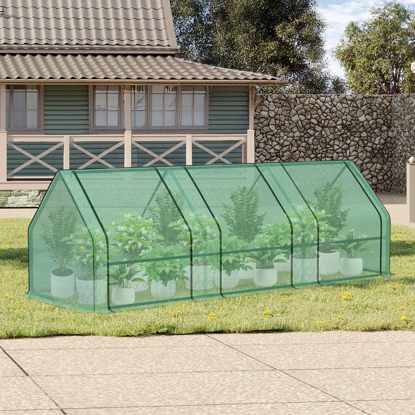 9x3x3 ft. Mini Greenhouse with 3 Zipper Doors, Water Resistant UV Protected