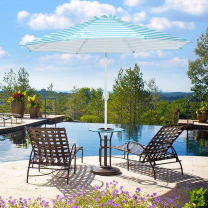 9 ft. Outdoor Patio Market Umbrella with 8 Sturdy Ribs, Push Button Tilt and Crank