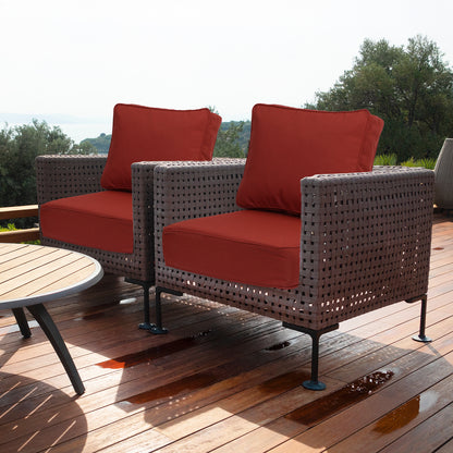 Aoodor Premium Sunbrella Outdoor Patio Chair Cushions Set, Red